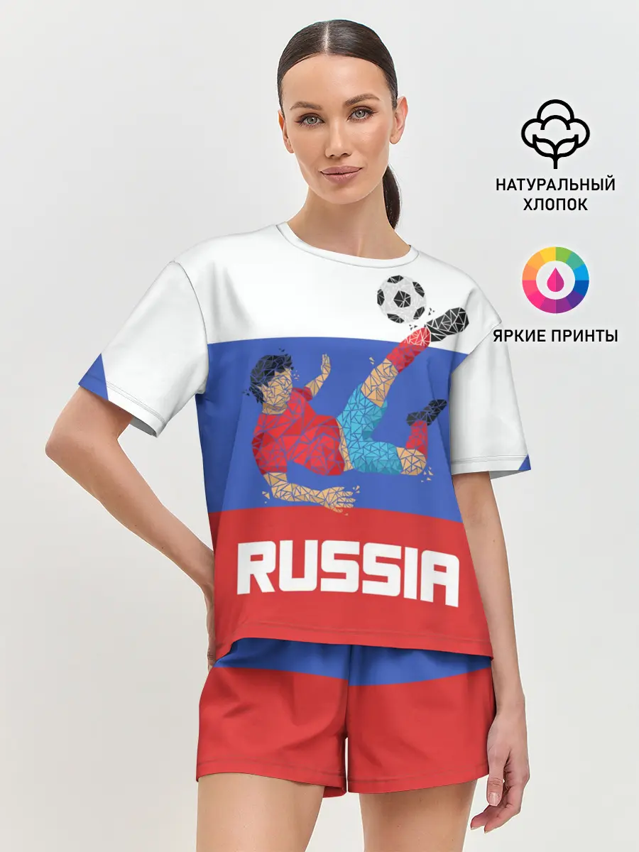Женская пижама с шортами / Футбол Россия