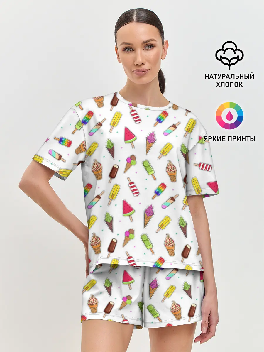 Женская пижама с шортами / Летний MIX