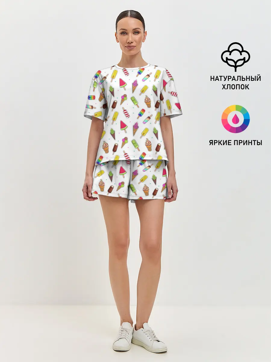 Женская пижама с шортами / Летний MIX