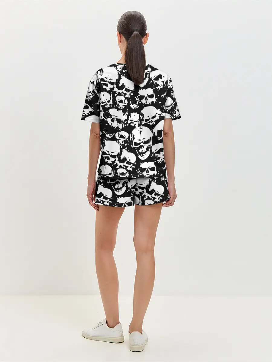 Женская пижама с шортами / черепа