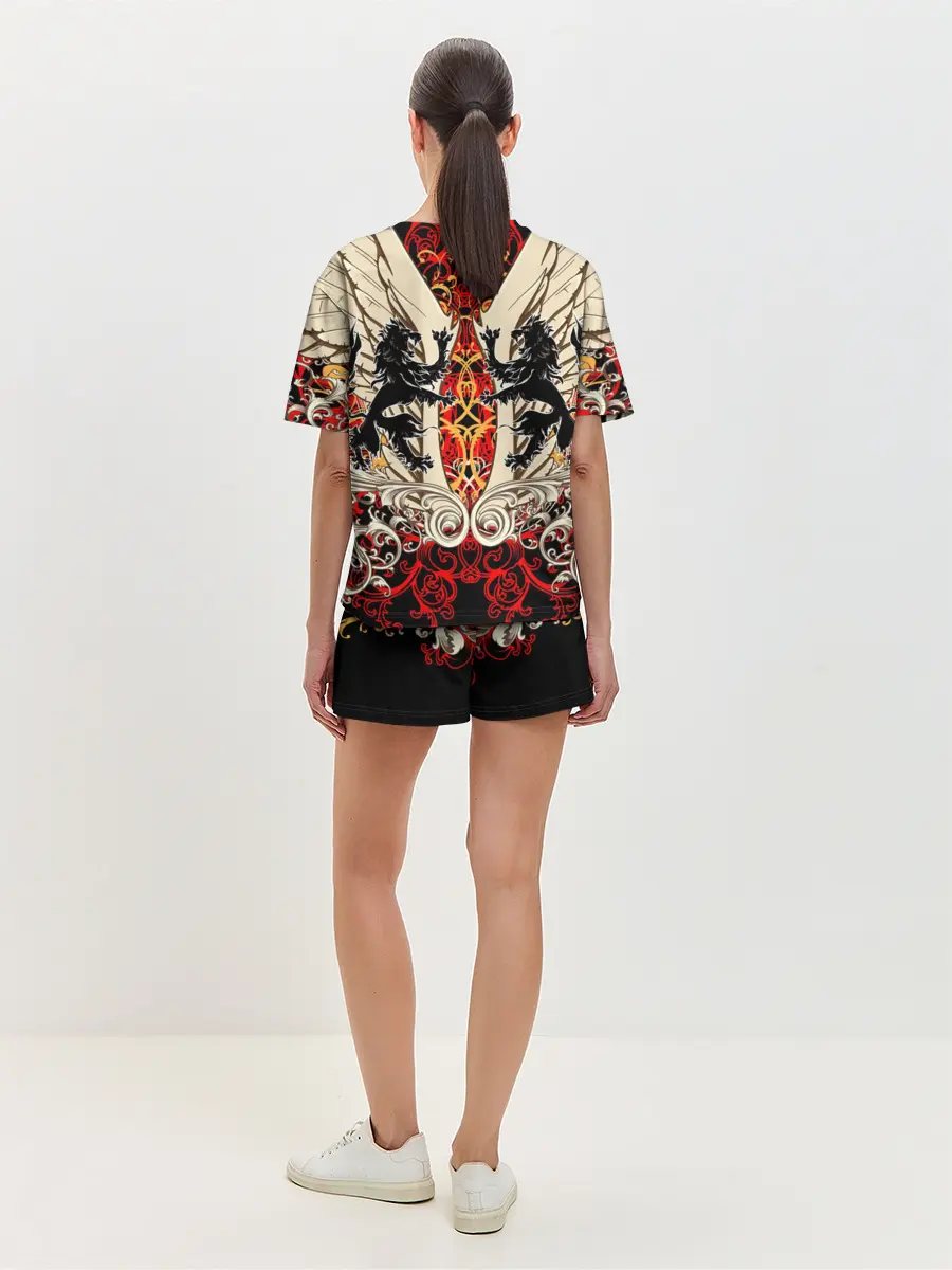 Женская пижама с шортами / Vintage Skull Art v2