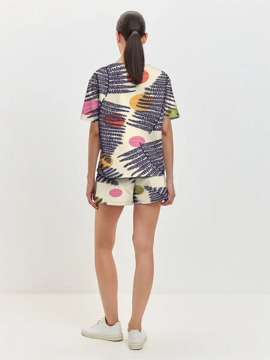 Женская пижама с шортами / Тропики паттерн