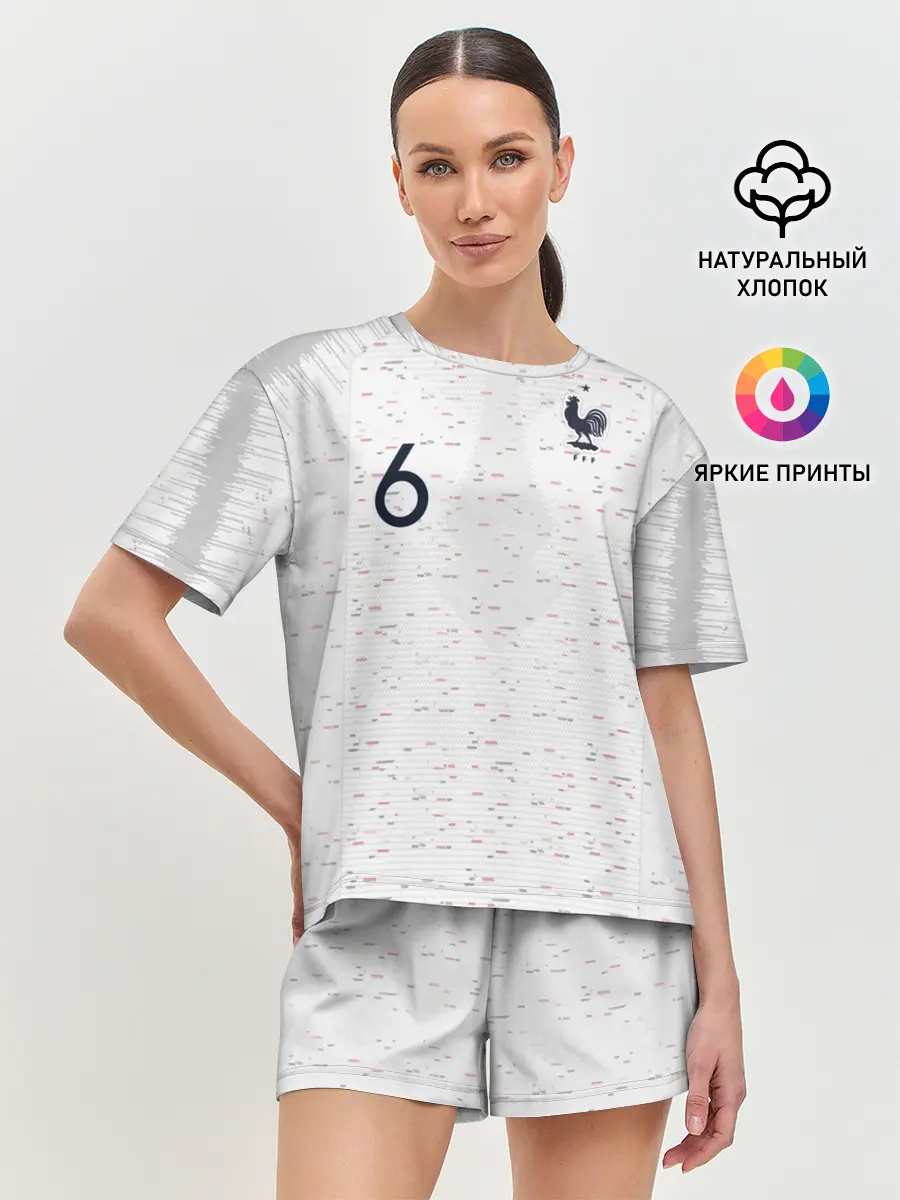 Женская пижама с шортами / Pogba away 2018 WC