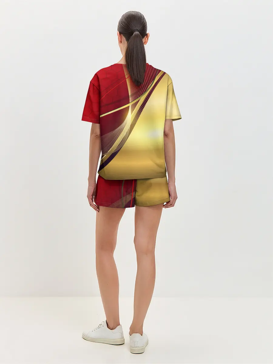 Женская пижама с шортами / RUSSIA SPORT: Red and Gold.