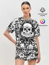 Женская пижама с шортами / Grunge Skull