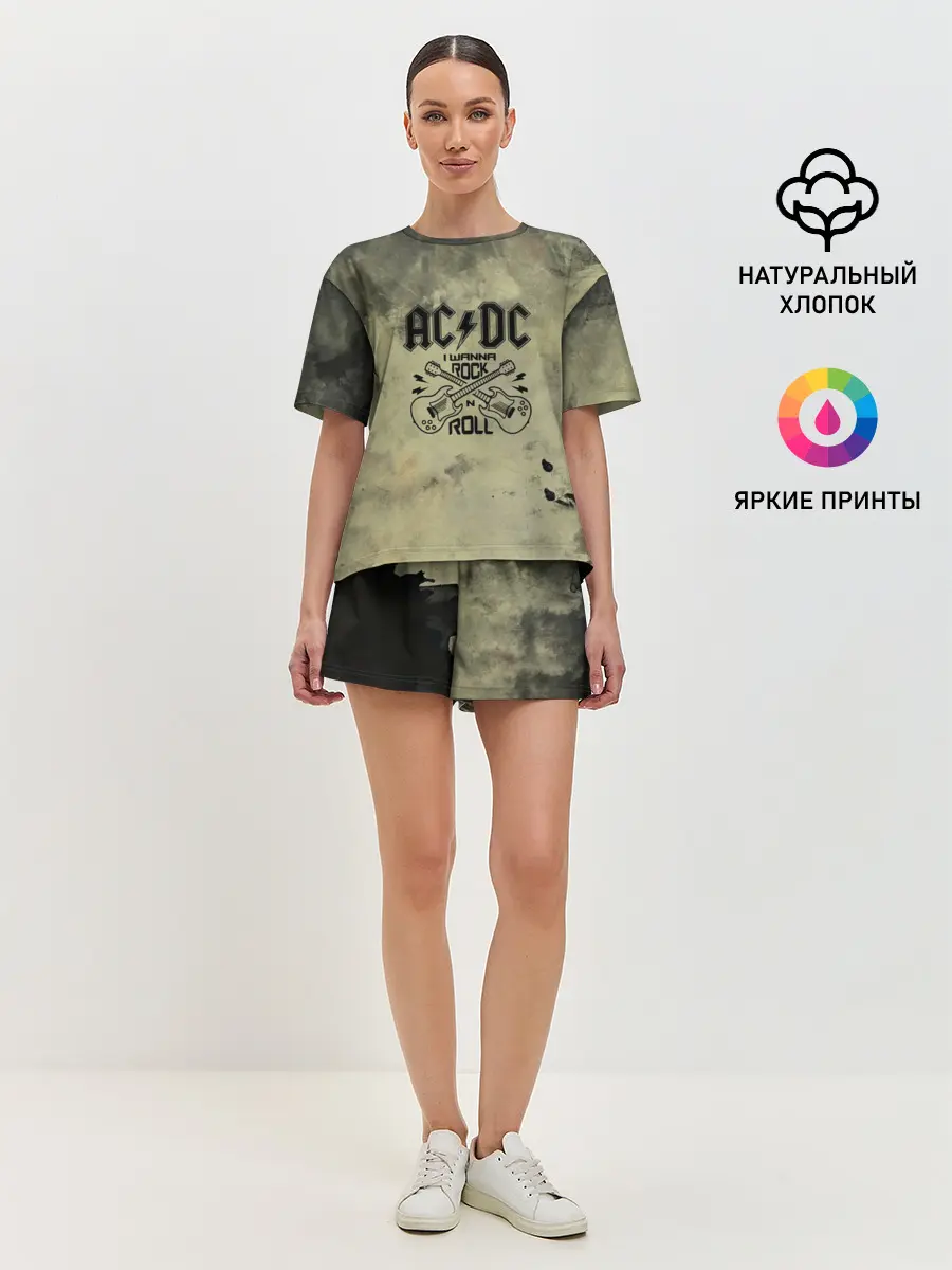 Женская пижама с шортами / AC DC