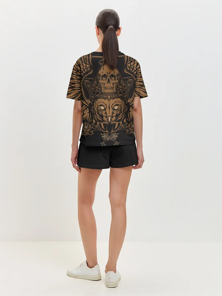 Женская пижама с шортами / Vintage Skull Art 2