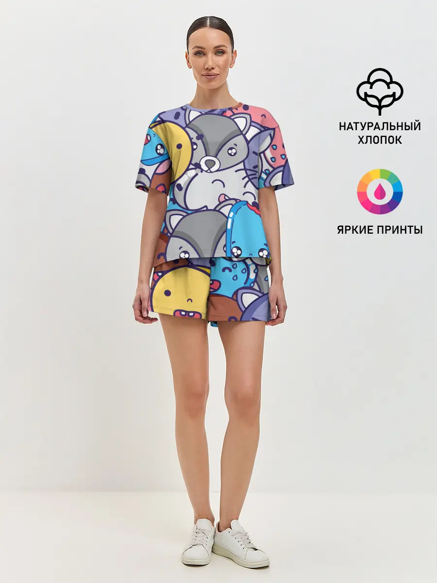 Женская пижама с шортами / Текстура