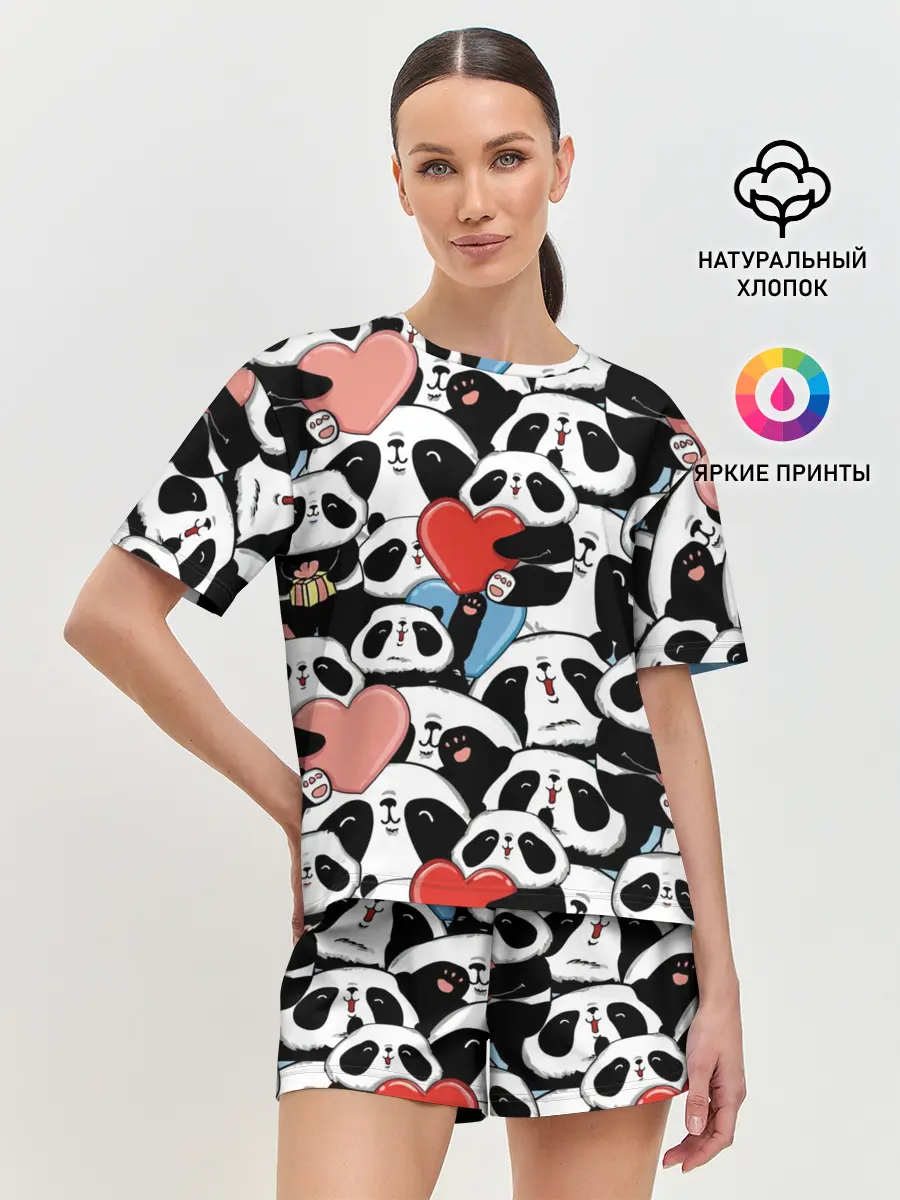 Женская пижама с шортами / Пандяшки