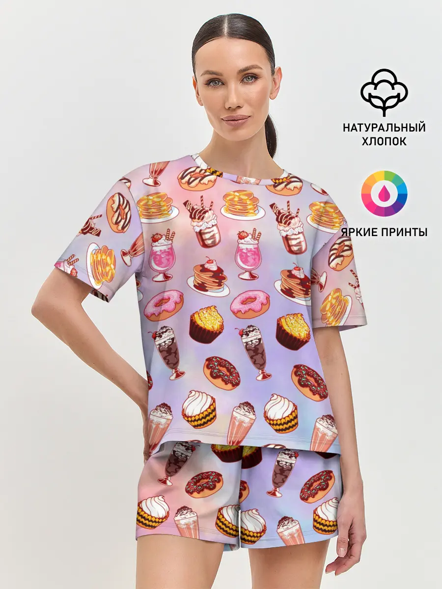 Женская пижама с шортами / Очень Сладкий Паттерн