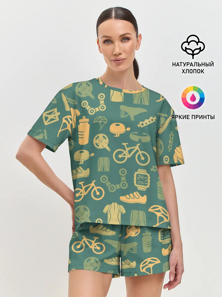 Женская пижама с шортами / Велосипедист