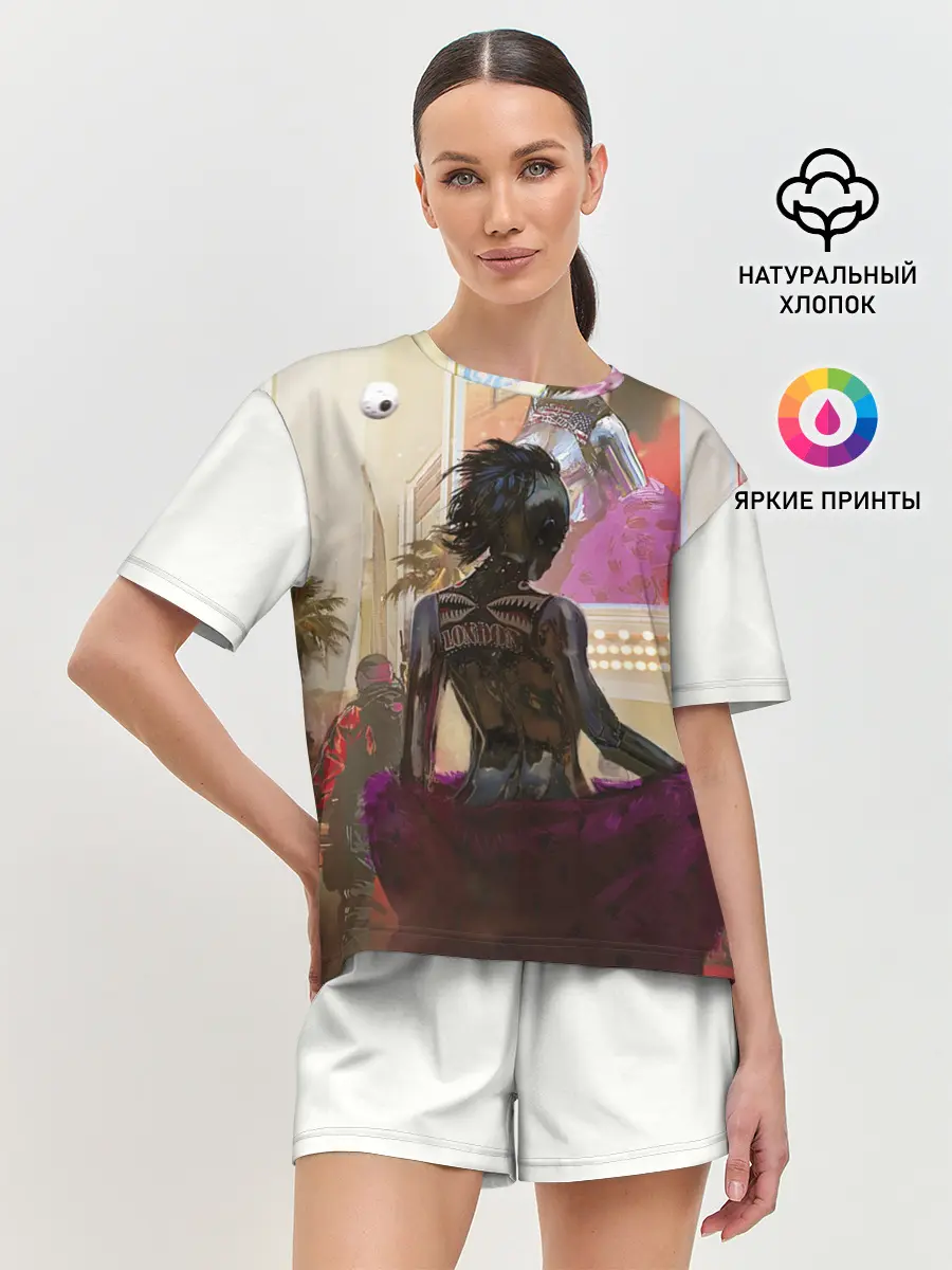 Женская пижама с шортами / Lady. Cyberpunk 2077