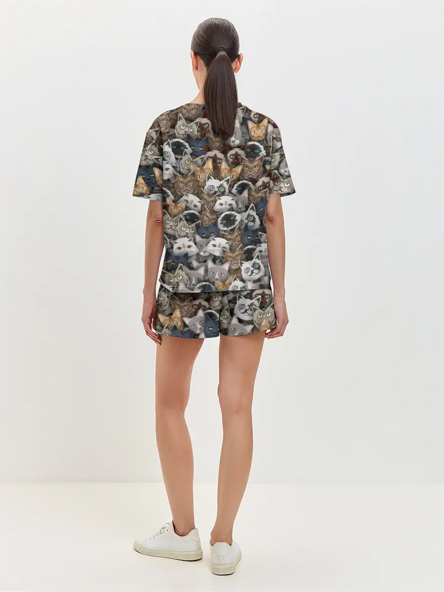 Женская пижама с шортами / Коты разных пород