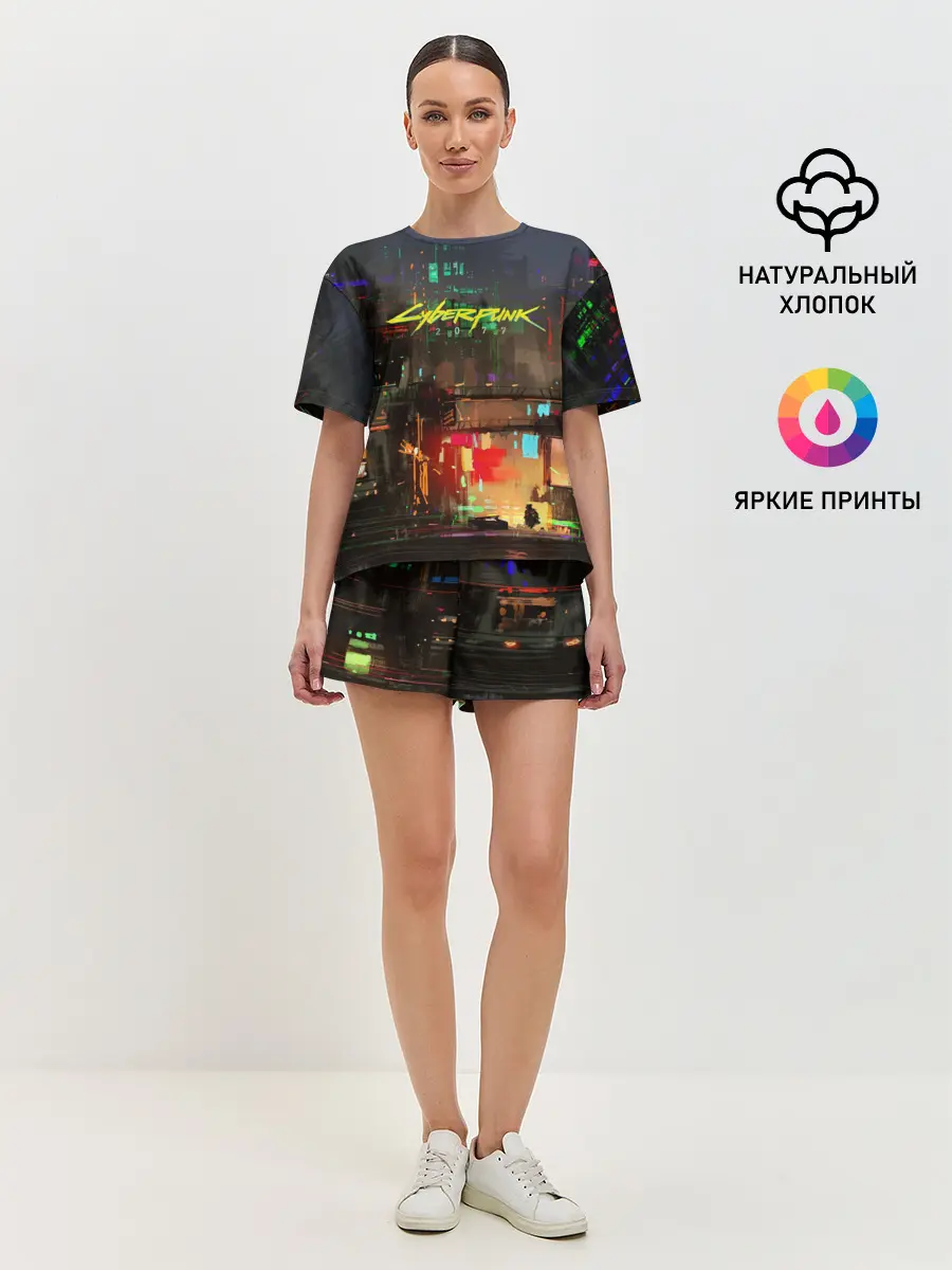 Женская пижама с шортами / Cyber Punk 2077