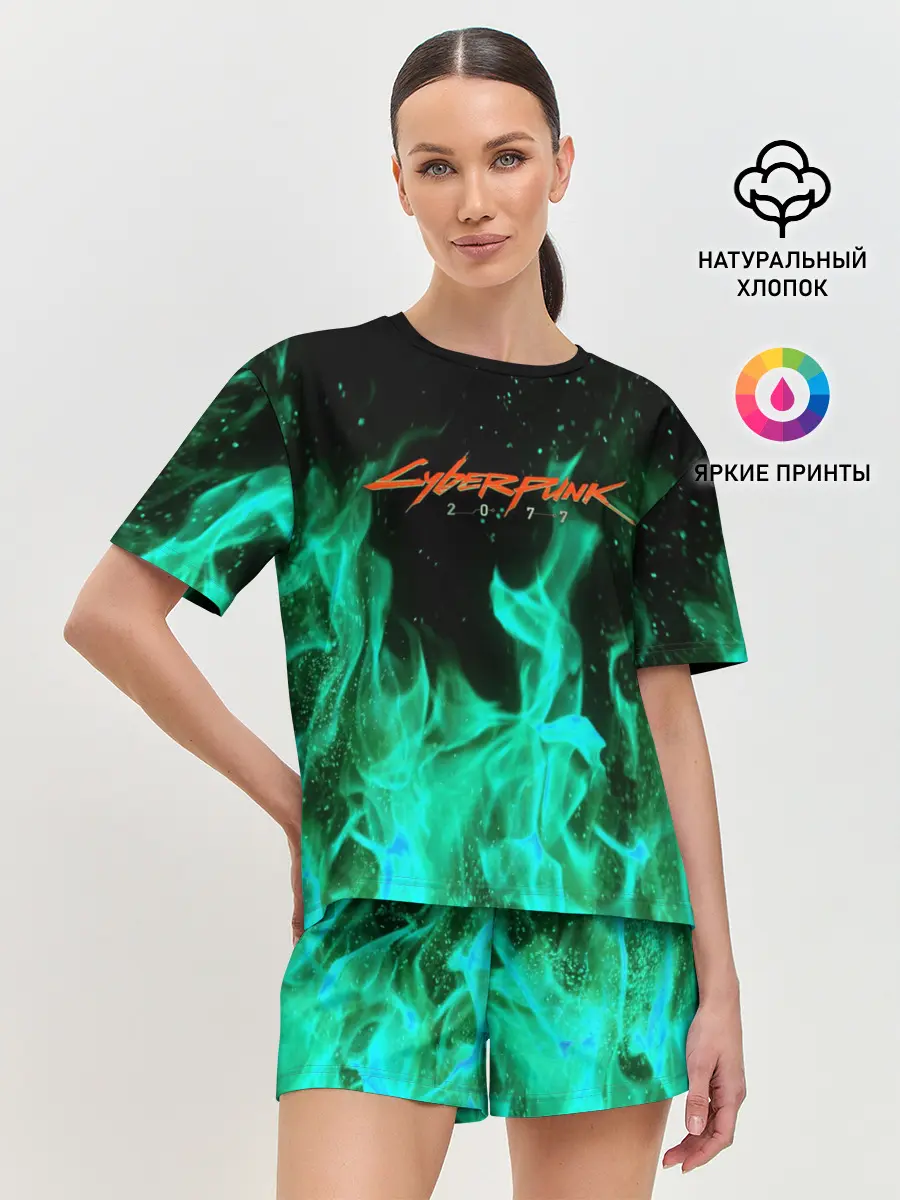 Женская пижама с шортами / CYBERPUNK 2077 | КИБЕРПАНК 2077