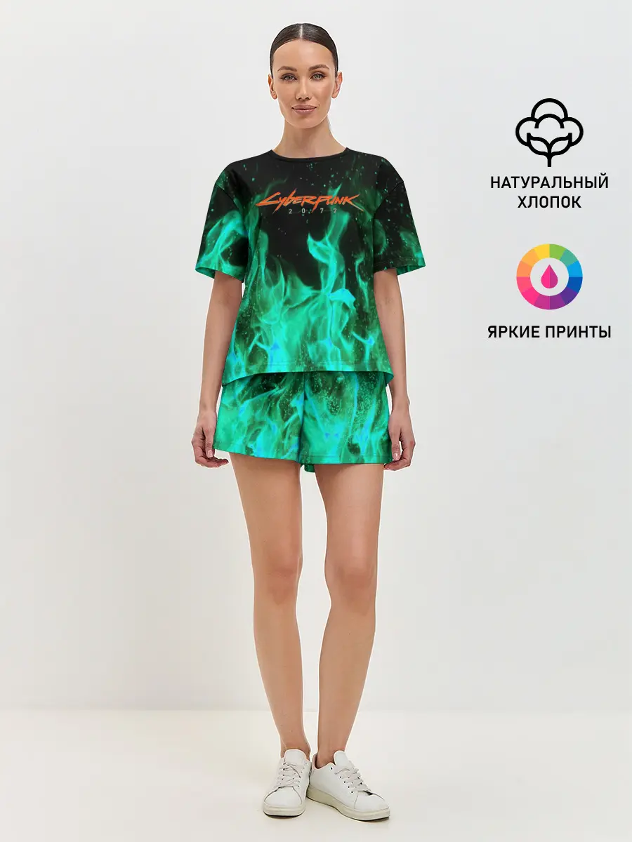 Женская пижама с шортами / CYBERPUNK 2077 | КИБЕРПАНК 2077