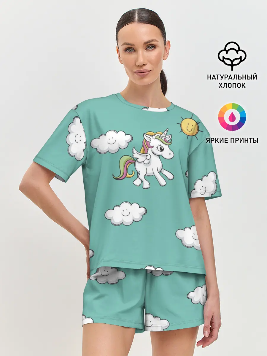 Женская пижама с шортами / Love of Unicorns