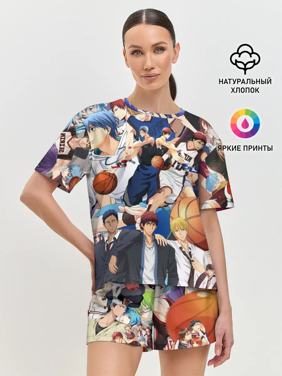 Женская пижама с шортами / Kuroko no Basket паттерн