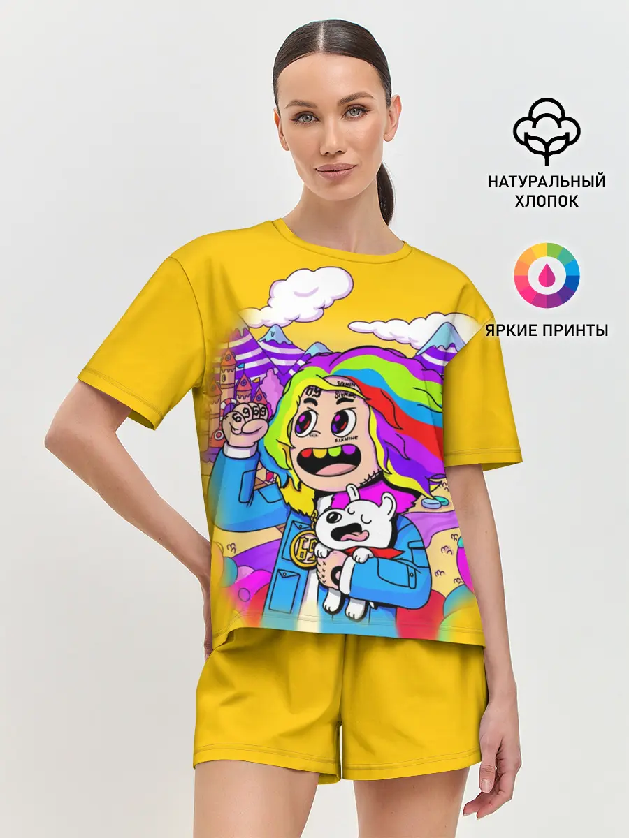 Женская пижама с шортами / 69 rainbow