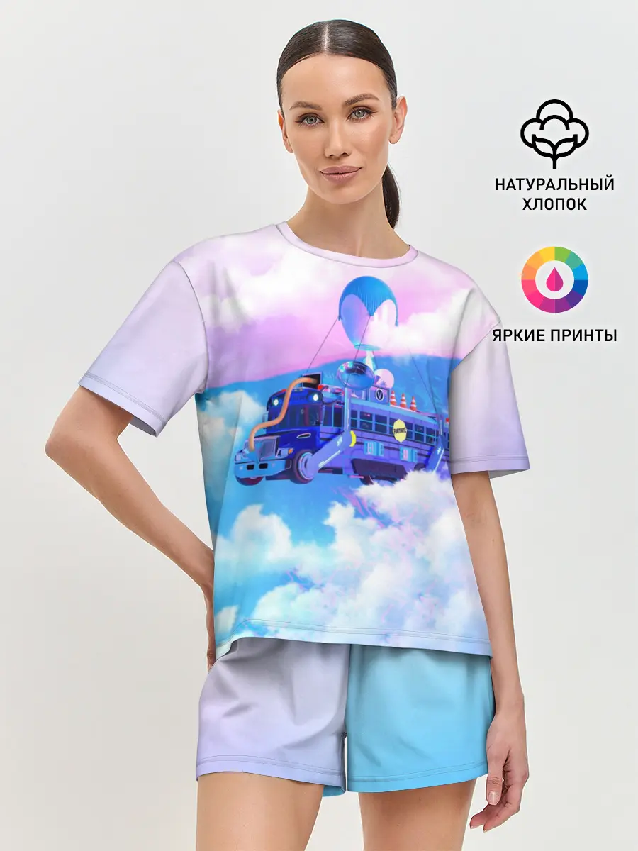 Женская пижама с шортами / Fortnite Bus