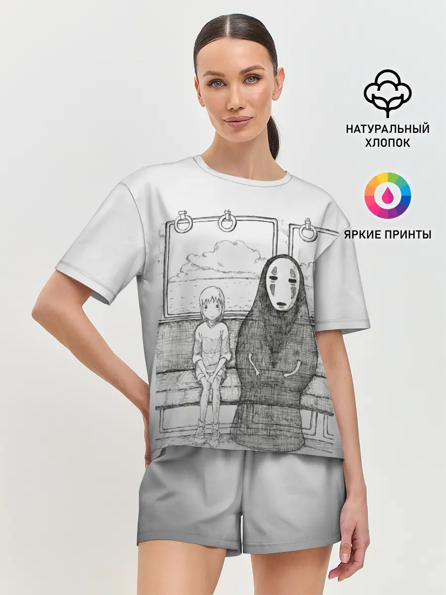 Женская пижама с шортами / Тихиро и Каонаси