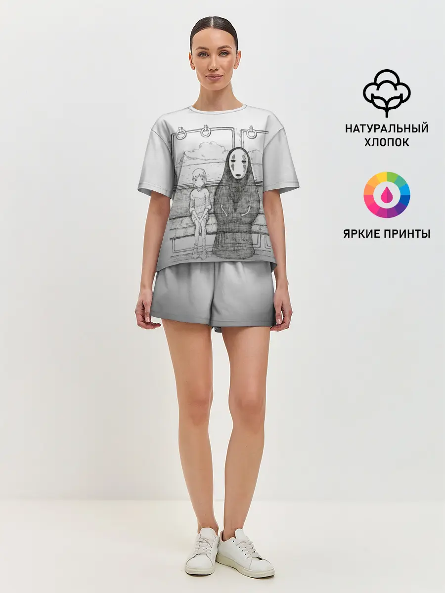 Женская пижама с шортами / Тихиро и Каонаси