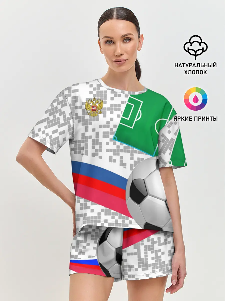 Женская пижама с шортами / Русский футбол
