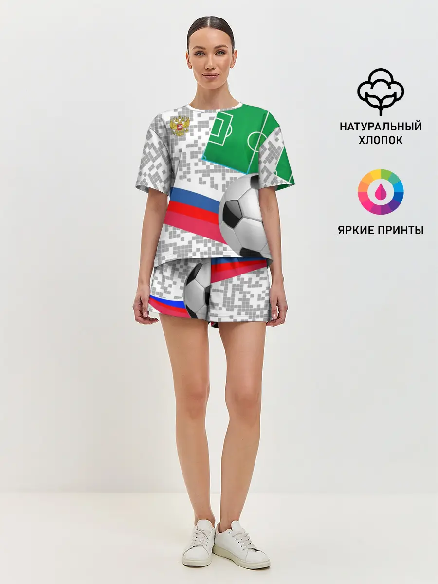 Женская пижама с шортами / Русский футбол