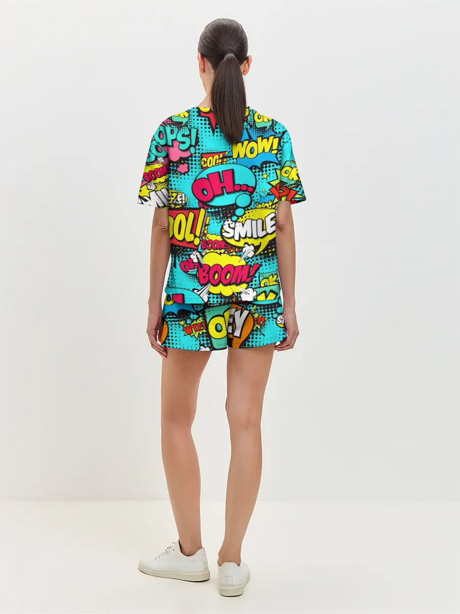 Женская пижама с шортами / Поп-арт в моде