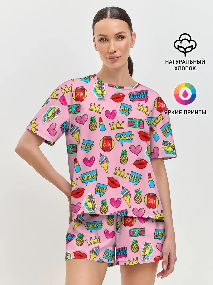 Женская пижама с шортами / Pop Art