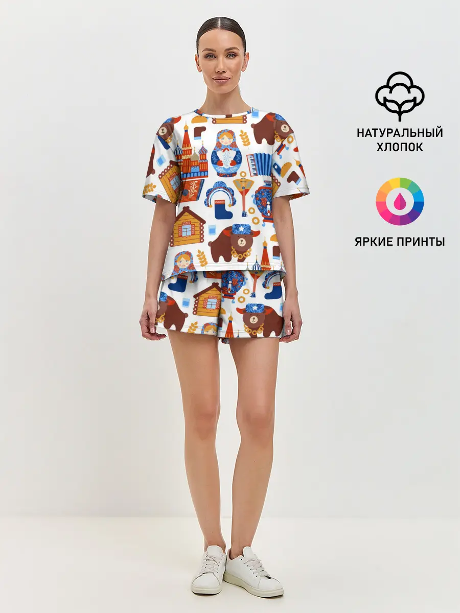 Женская пижама с шортами / Традиционный поп арт