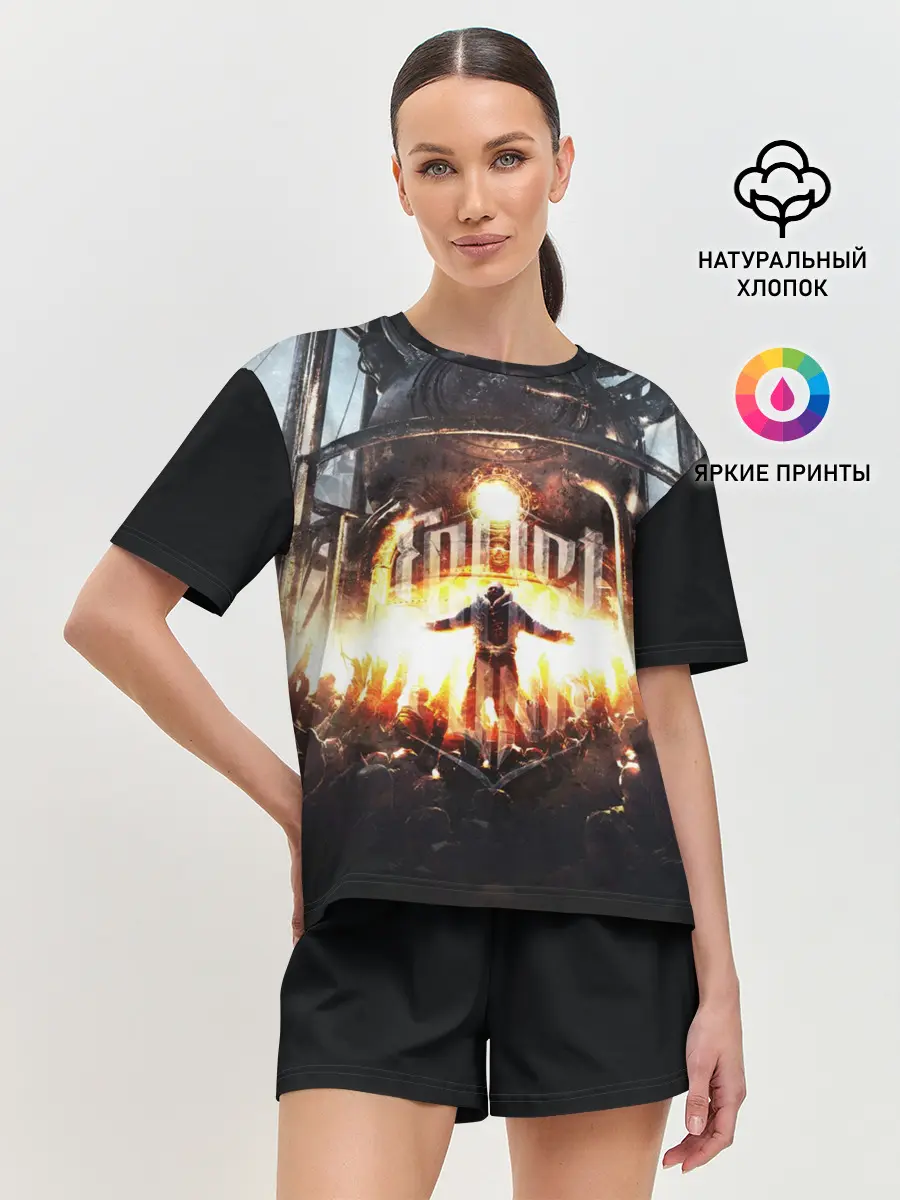 Женская пижама с шортами / Frostpunk - city