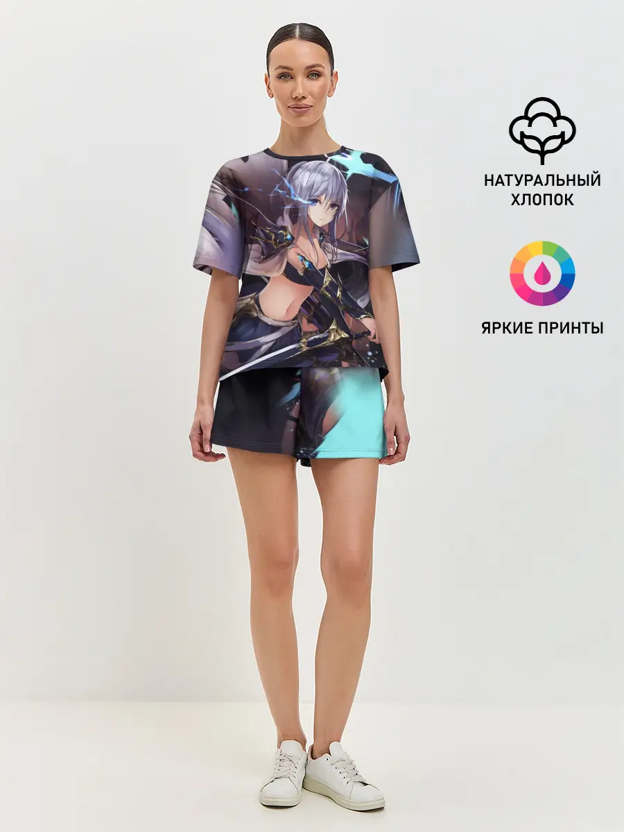 Женская пижама с шортами / ФЭНТЕЗИ АНИМЕ-ВОИТЕЛЬНИЦА