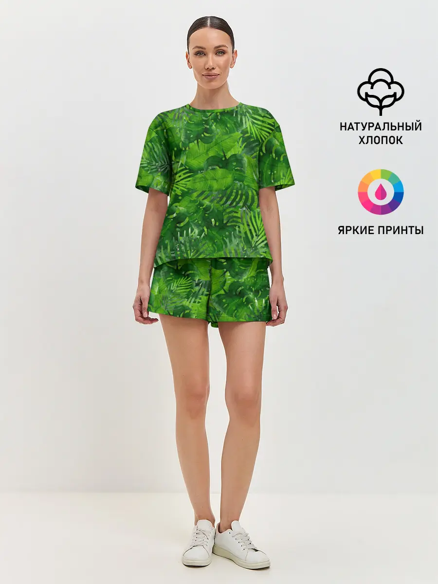 Женская пижама с шортами / Тропики