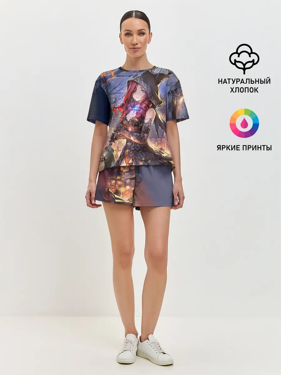 Женская пижама с шортами / Однокрылый демон Амира
