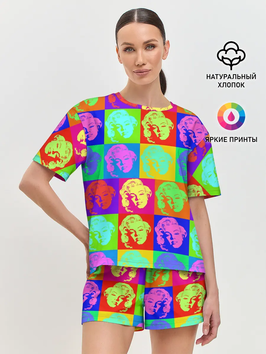 Женская пижама с шортами / pop-art Marilyn Monroe