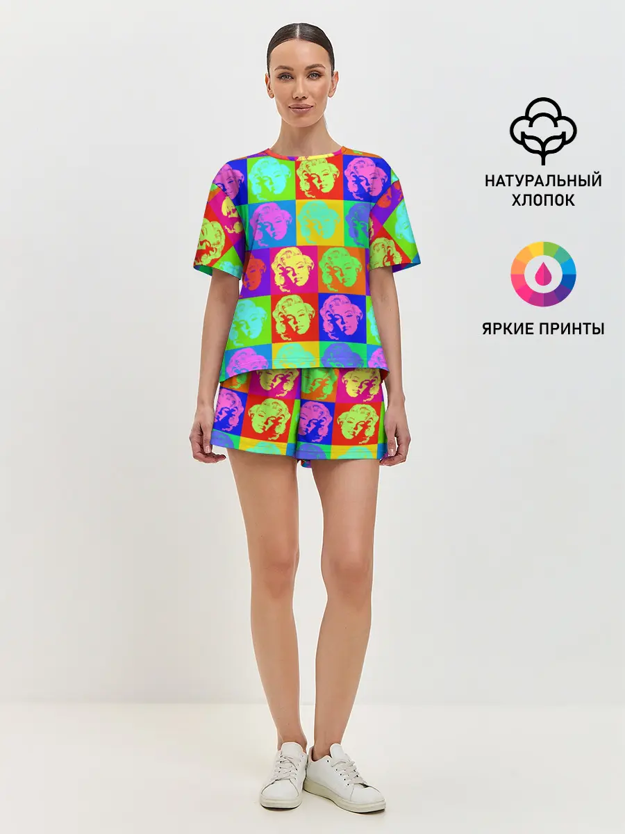 Женская пижама с шортами / pop-art Marilyn Monroe