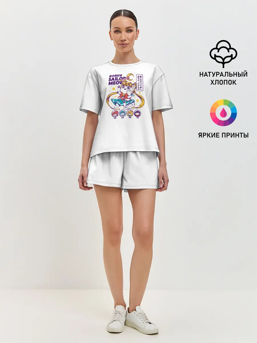 Женская пижама с шортами / Sailor Meow
