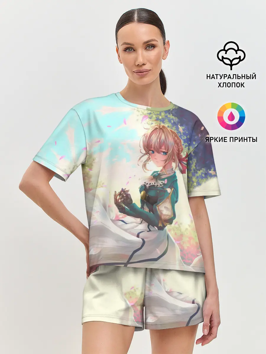 Женская пижама с шортами / Violet Evergarden_8