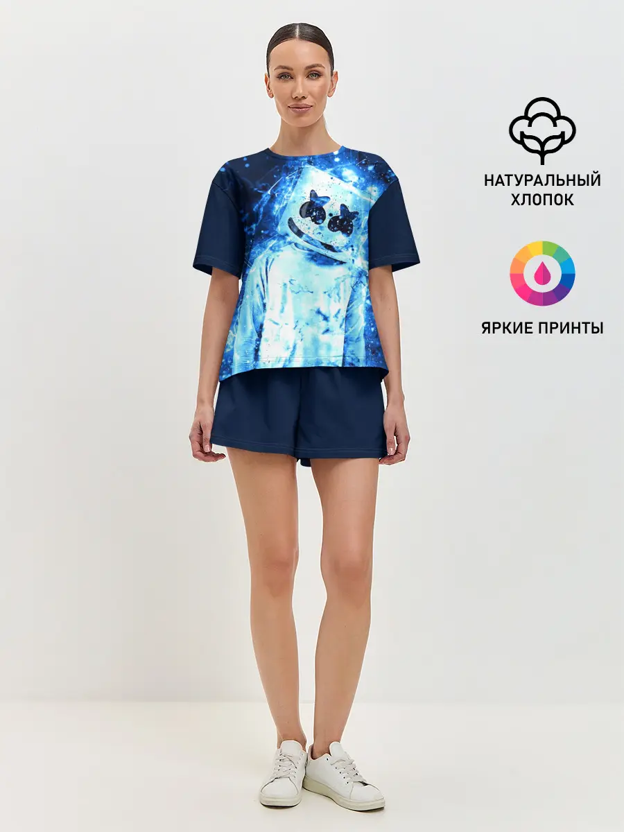 Женская пижама с шортами / Marshmello