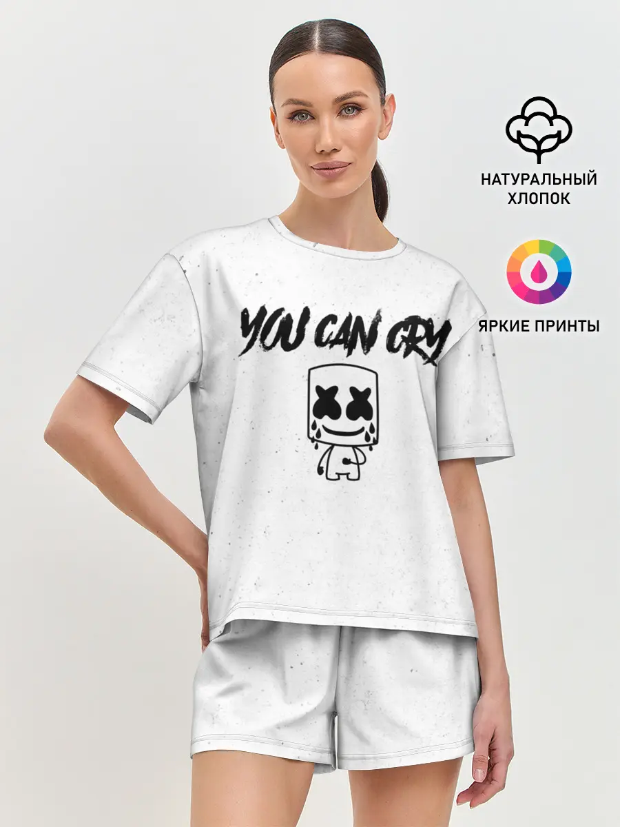 Женская пижама с шортами / Marshmello. You can cry