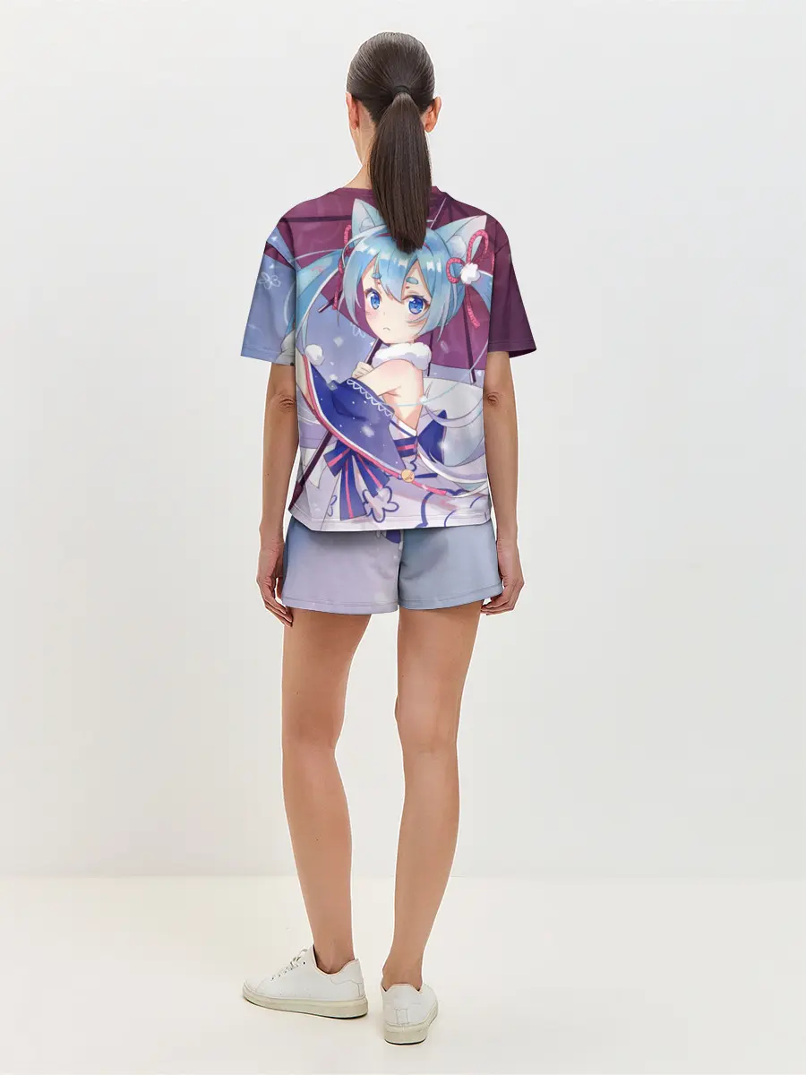 Женская пижама с шортами / Хацуне Мику с зонтом