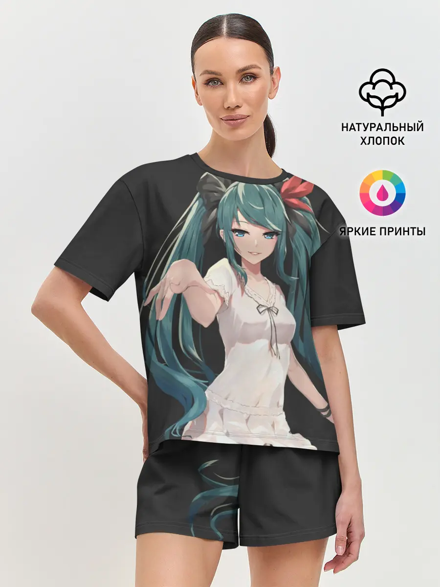 Женская пижама с шортами / Хацуне Мику с протянутой рукой