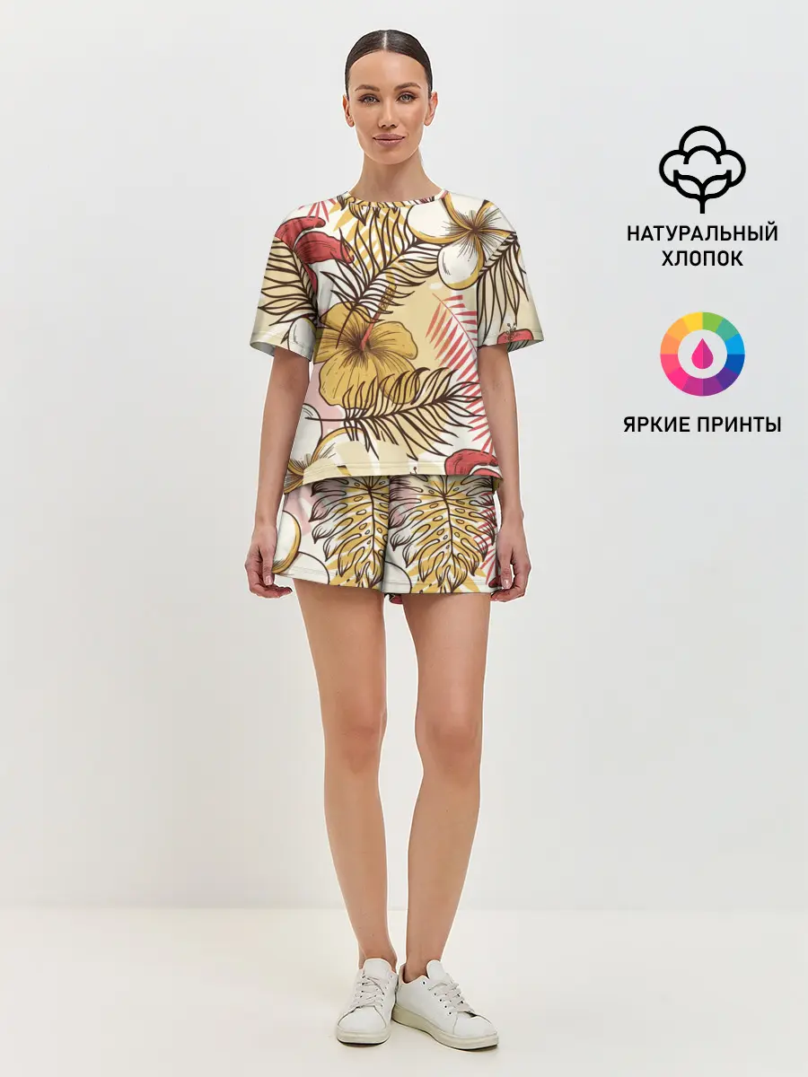 Женская пижама с шортами / Тропики