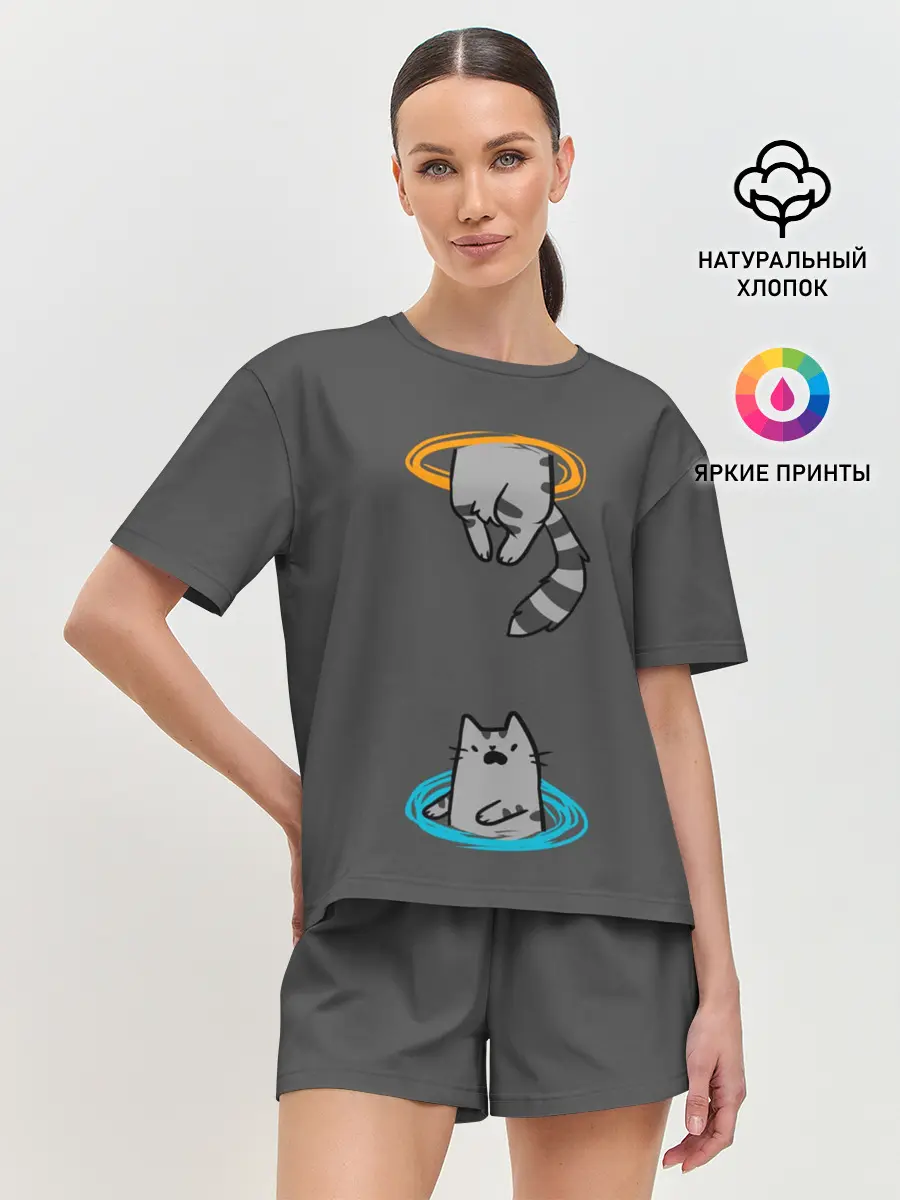 Женская пижама с шортами / Кот в Портале