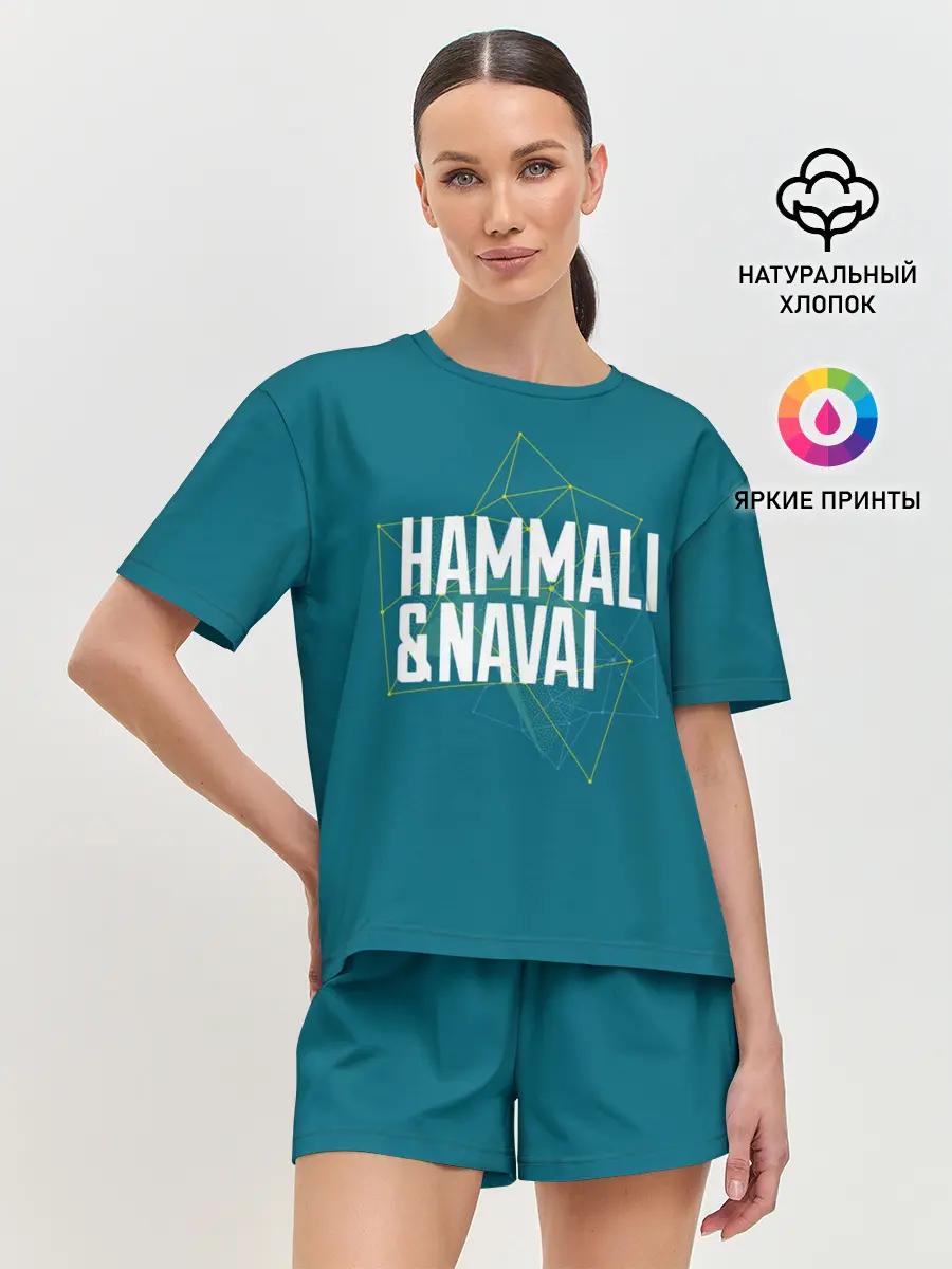 Женская пижама с шортами / HammAli Navai blue