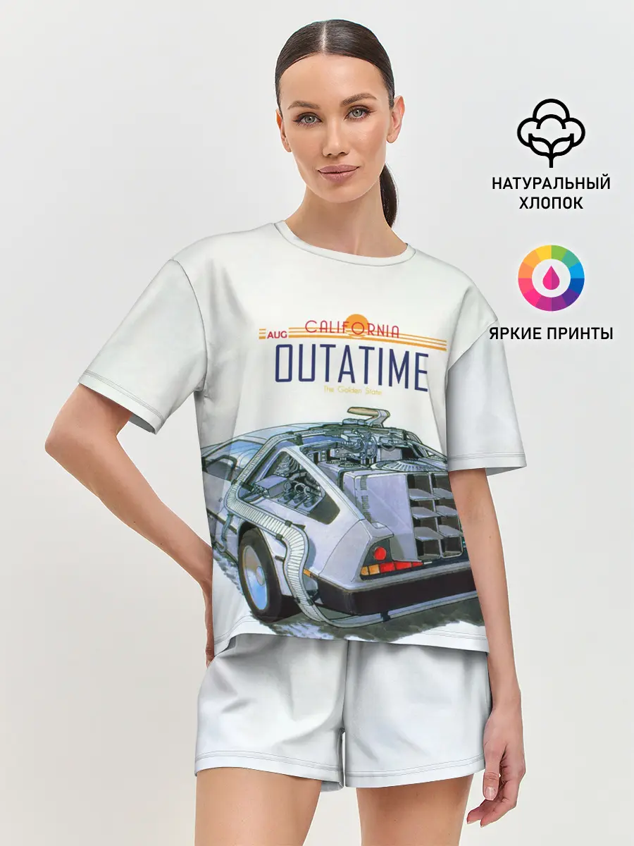 Женская пижама с шортами / De Lorean Outatime