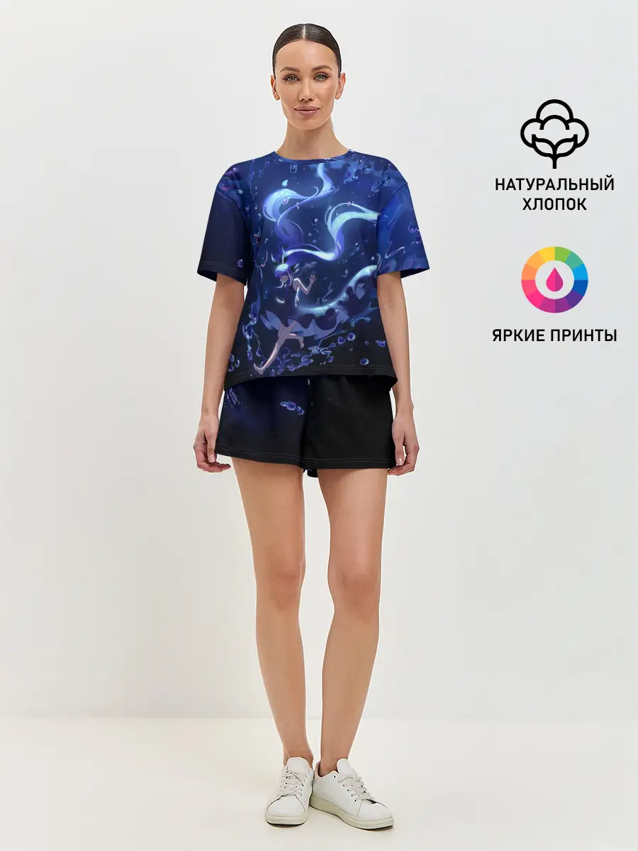 Женская пижама с шортами / Вокалоид Мику Аква