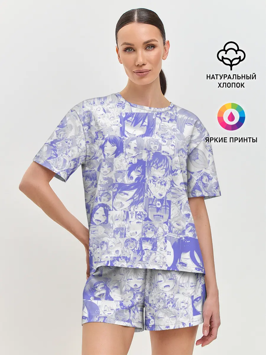 Женская пижама с шортами / AHEGAO BLUE