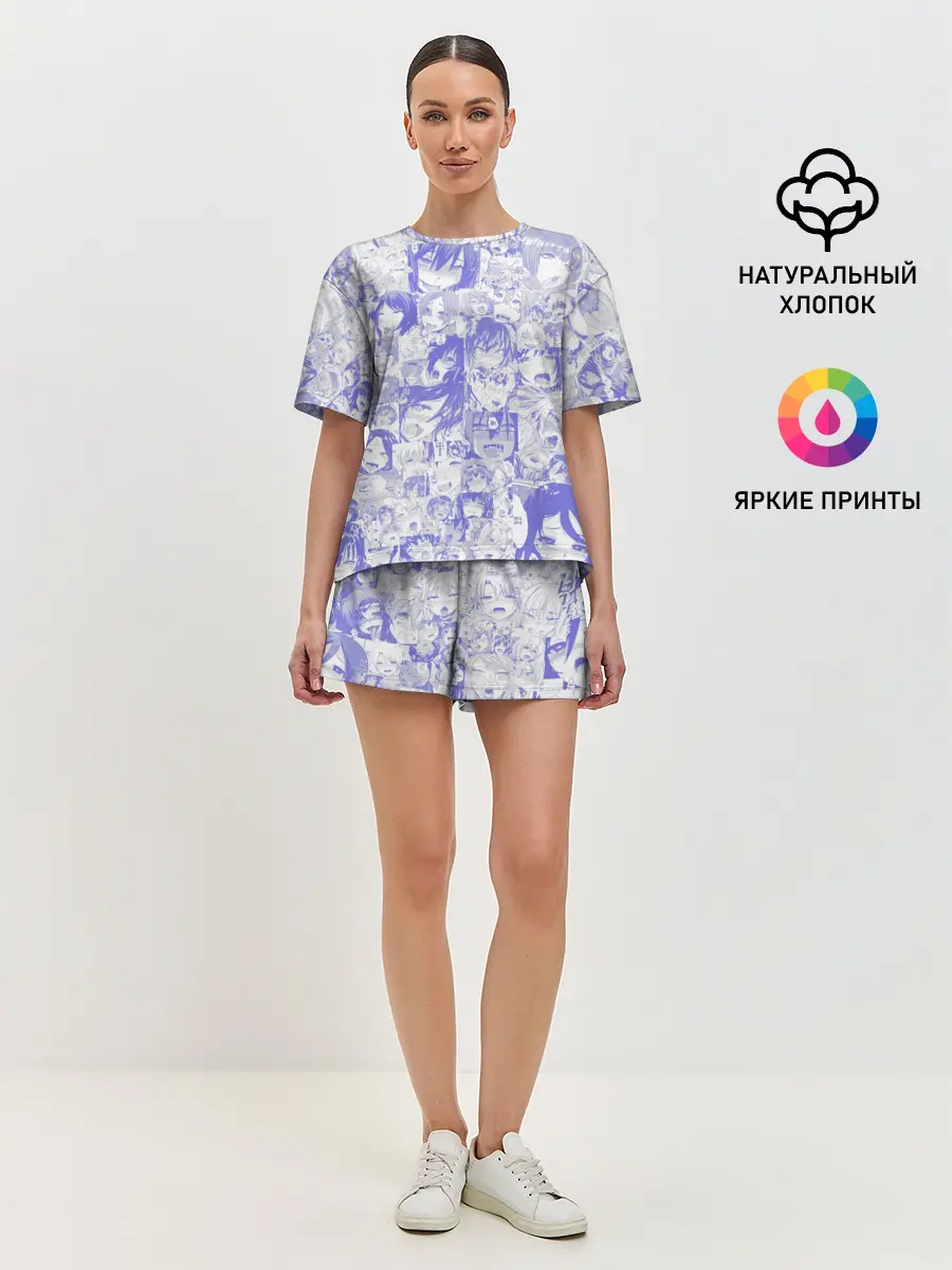 Женская пижама с шортами / AHEGAO BLUE